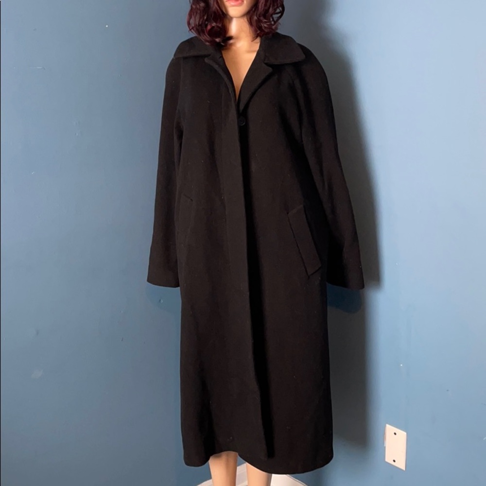 Larry Levine Long Black Peacoat